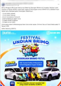 Read more about the article Hoaks! Ini Fakta soal Link Pendaftaran Undian BRImo Festival 2026